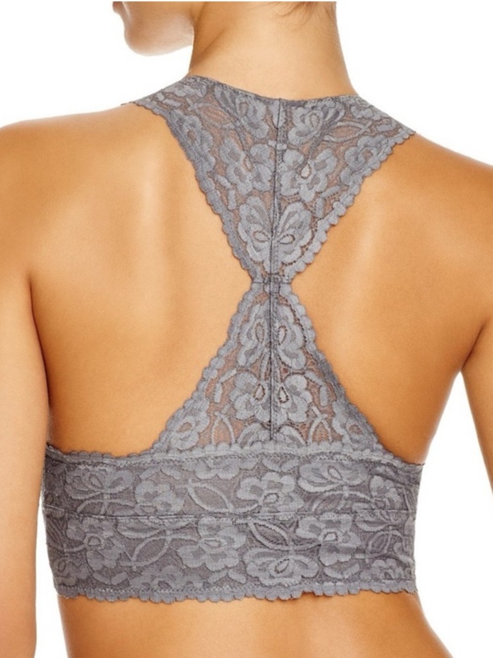 Free people intimates gray Lacey lace bralette bra size